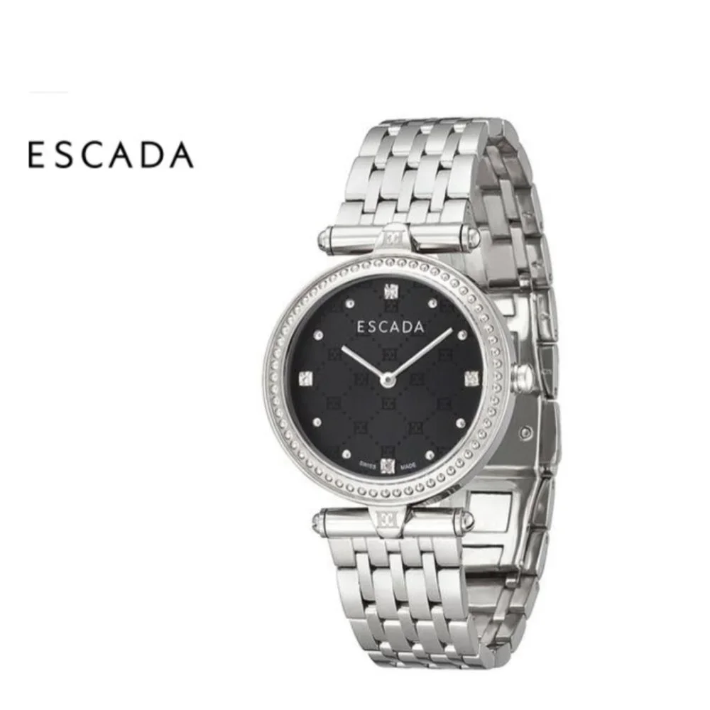 Escada Vanessa Stainless Steel Mini Diamond Watch Silver Black